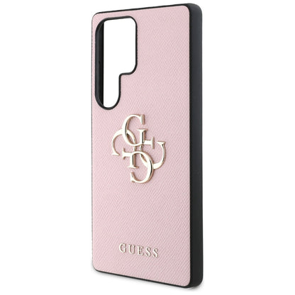 Étui pour Samsung Galaxy S25 Ultra S938, Guess, 4G Grained Big and Classic Logo, Rose