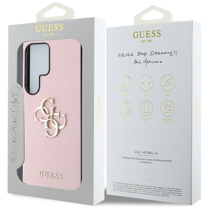 Étui pour Samsung Galaxy S25 Ultra S938, Guess, 4G Grained Big and Classic Logo, Rose