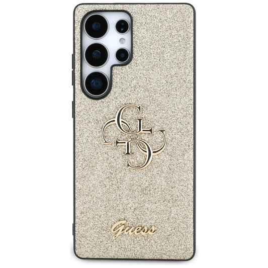 Étui pour Samsung Galaxy S25 Ultra S938, Guess, Glitter Big 4G Script, Doré