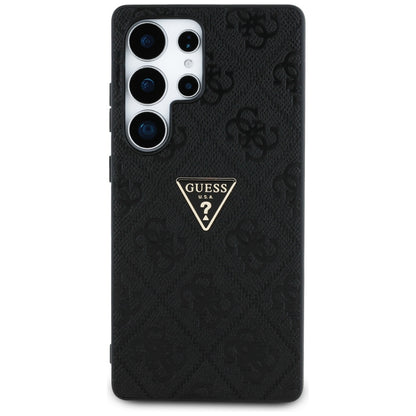 Housse pour Samsung Galaxy S25 Ultra S938, Guess, Grained Hot Stamp 4G Triangle, Noire