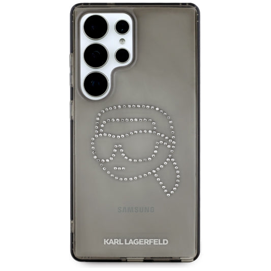 Hülle für Samsung Galaxy S25 Ultra S938, Karl Lagerfeld, IML Rhinestones Karl's Head, Schwarz