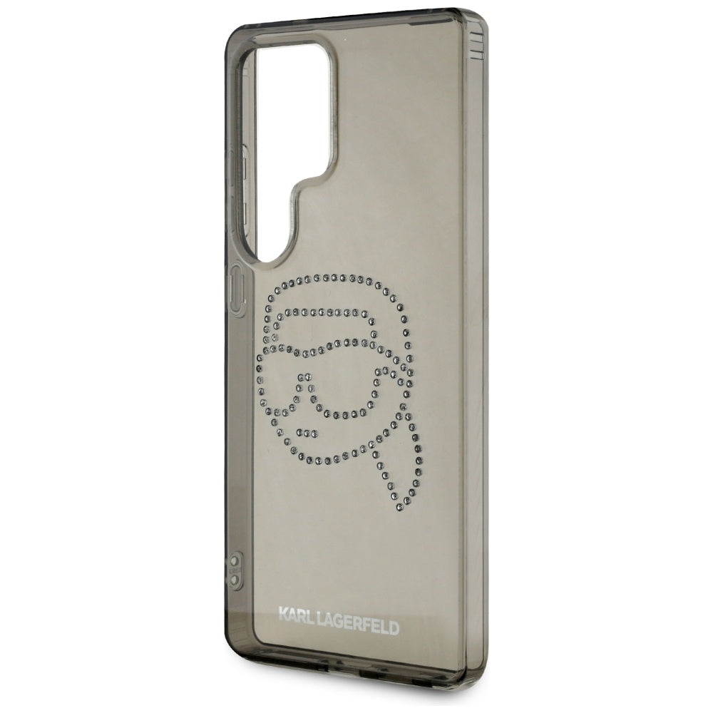 Housse pour Samsung Galaxy S25 Ultra S938, Karl Lagerfeld, IML Rhinestones Karl's Head, Noire