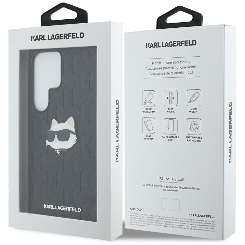 Case for Samsung Galaxy S25 Ultra S938, Karl Lagerfeld, Monogram Choupette's Head, Black