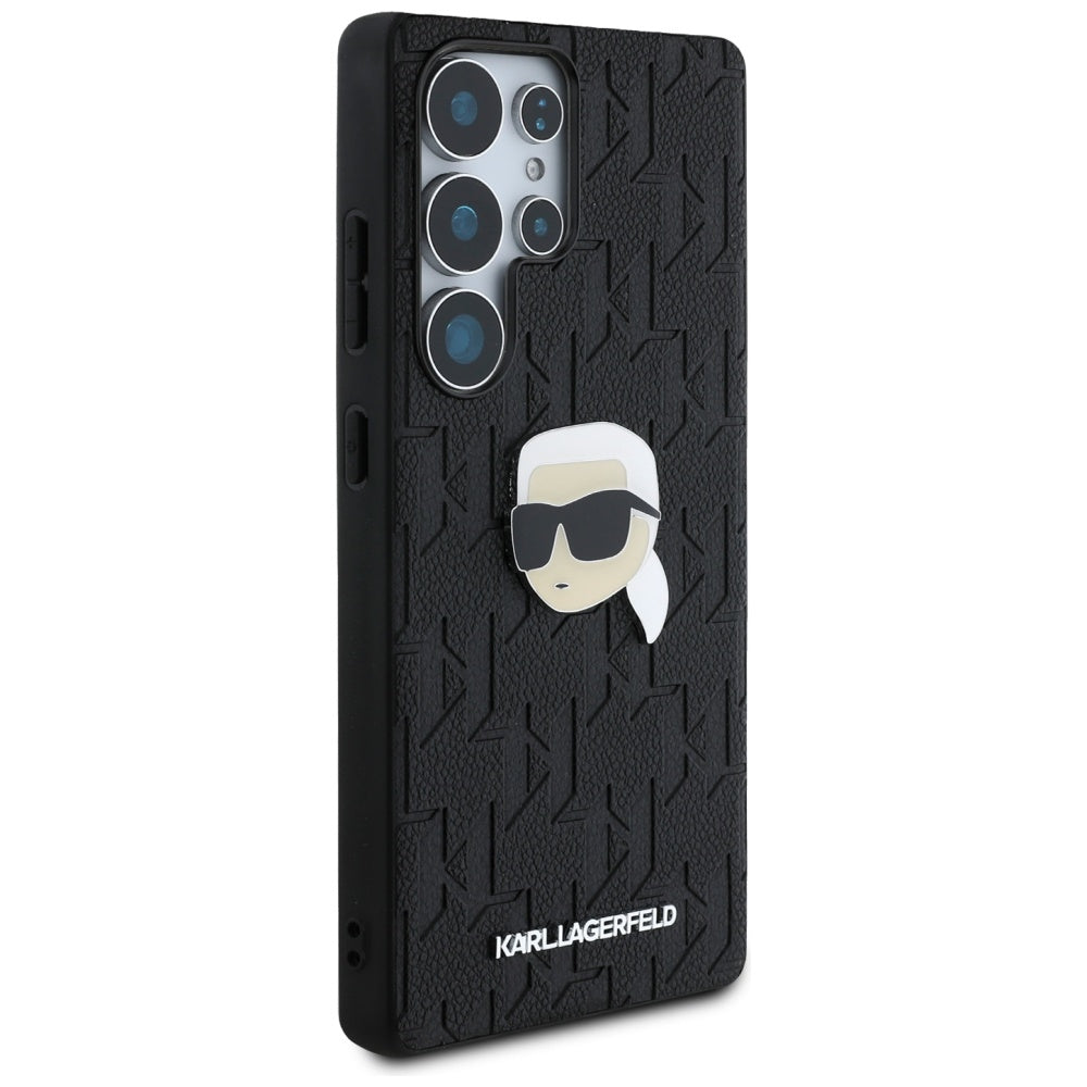 Étui pour Samsung Galaxy S25 Ultra S938, Karl Lagerfeld, Monogramme Karl's Head, Noir