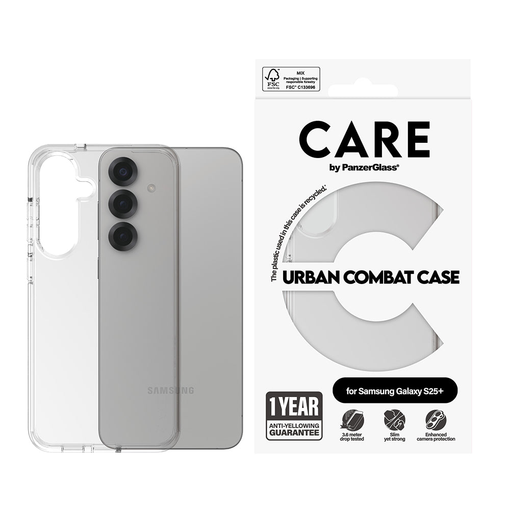Étui pour Samsung Galaxy S25 Ultra S938, PanzerGlass, Care Urban Combat, Transparent