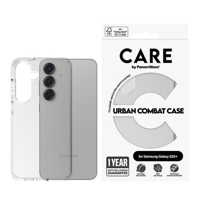 Étui pour Samsung Galaxy S25 Ultra S938, PanzerGlass, Care Urban Combat, Transparent