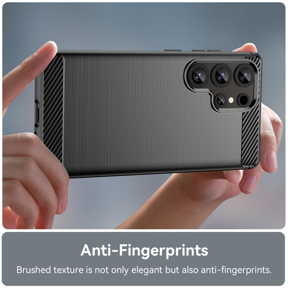 Hülle für Samsung Galaxy S25 Ultra S938, Techsuit, Carbon, Schwarz