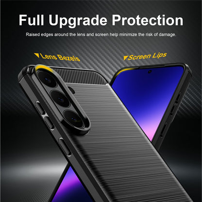Coque pour Samsung Galaxy S26 FE / S25 FE, Techsuit, Carbone, Bleue
