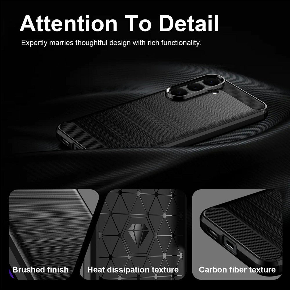 Coque pour Samsung Galaxy S26 FE / S25 FE, Techsuit, Carbone, Noire