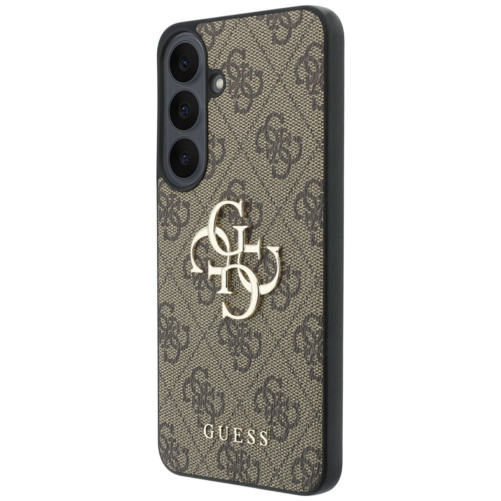 Hülle für Samsung Galaxy S26 FE S741, Guess, 4G Metall-Logo, Braun