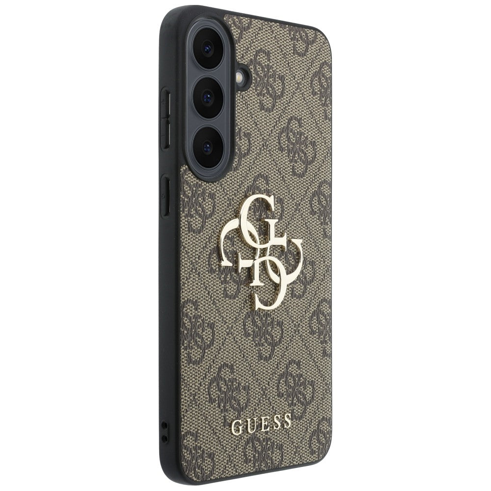 Hülle für Samsung Galaxy S26 FE S741, Guess, 4G Metall-Logo, Braun