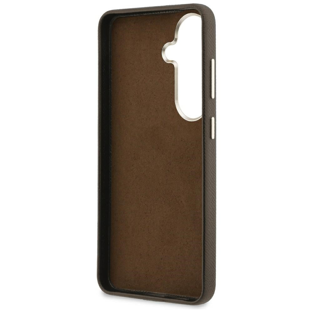 Coque pour Samsung Galaxy S26 Plus S947, Guess, 4G Grained Big and Classic Logo, Marron