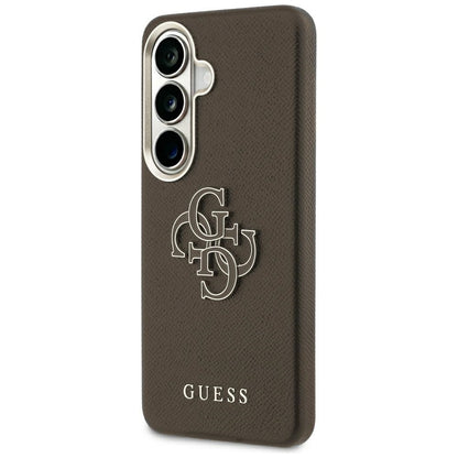 Coque pour Samsung Galaxy S26 Plus S947, Guess, 4G Grained Big and Classic Logo, Marron