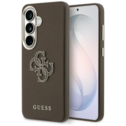 Coque pour Samsung Galaxy S26 S942, Guess, 4G Grained Big and Classic Logo, Marron