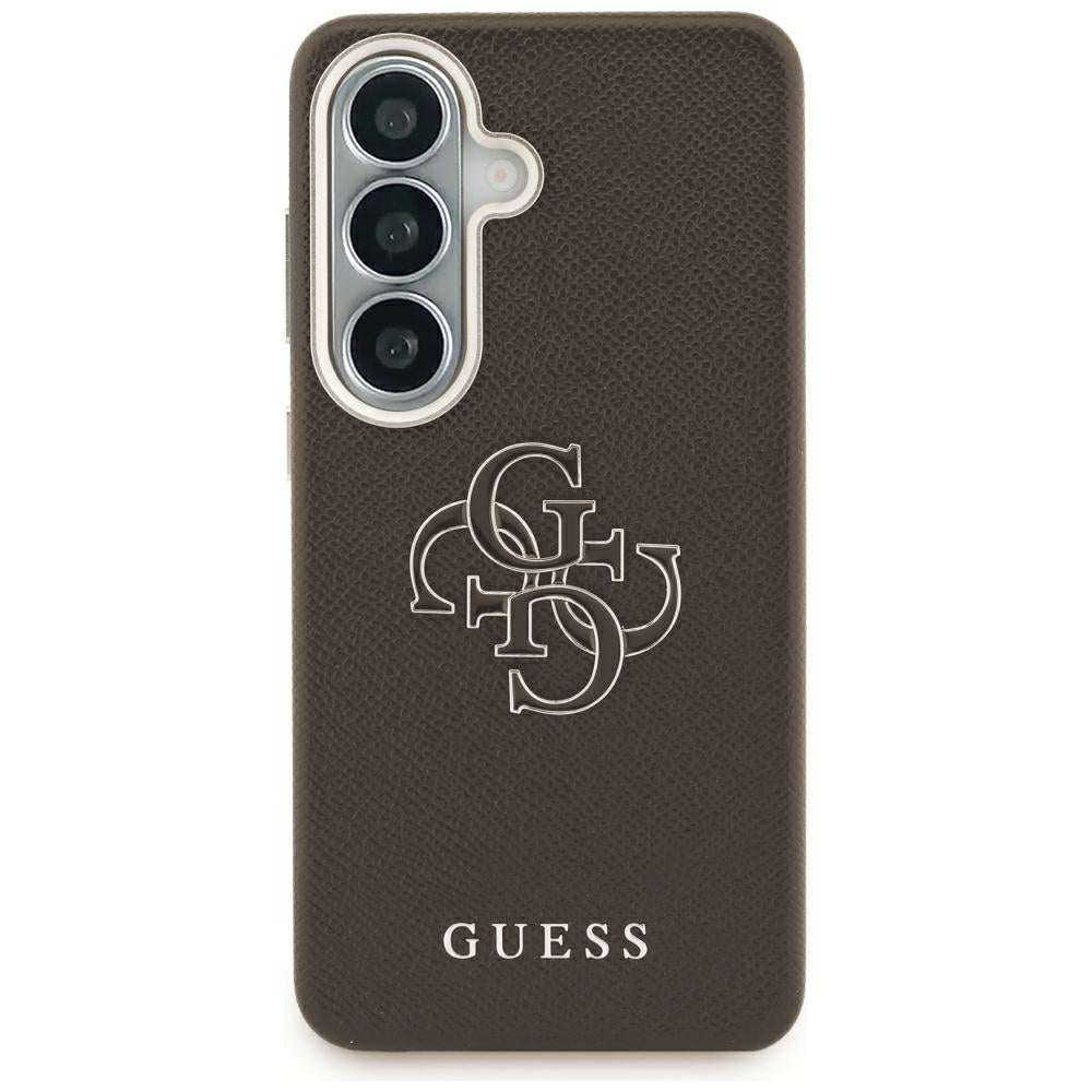 Coque pour Samsung Galaxy S26 S942, Guess, 4G Grained Big and Classic Logo, Marron