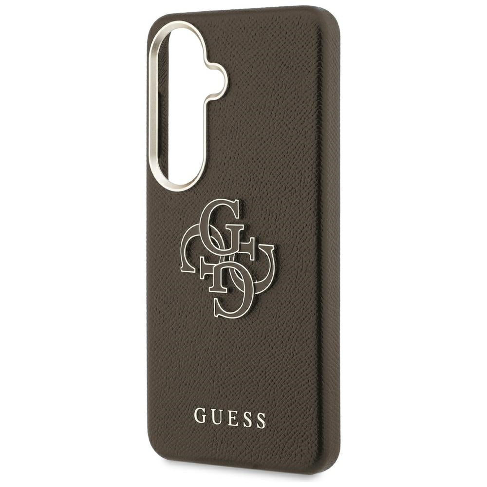Coque pour Samsung Galaxy S26 S942, Guess, 4G Grained Big and Classic Logo, Marron