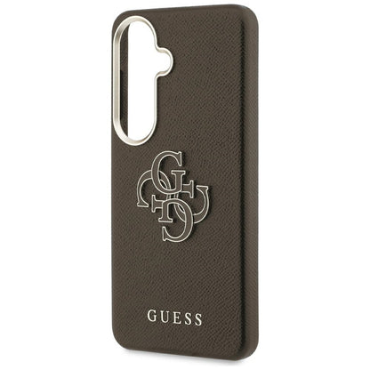 Coque pour Samsung Galaxy S26 S942, Guess, 4G Grained Big and Classic Logo, Marron