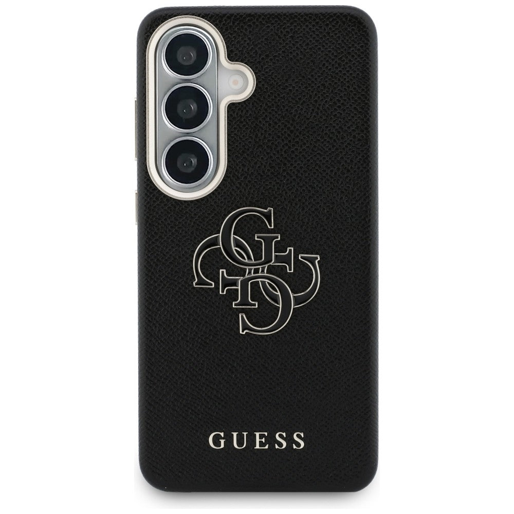 Étui pour Samsung Galaxy S26 S942, Guess, 4G Grained Big and Classic Logo, Noir