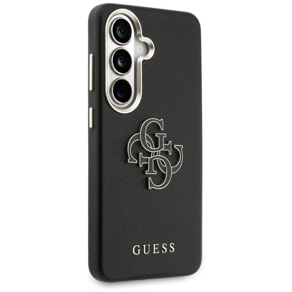 Étui pour Samsung Galaxy S26 S942, Guess, 4G Grained Big and Classic Logo, Noir