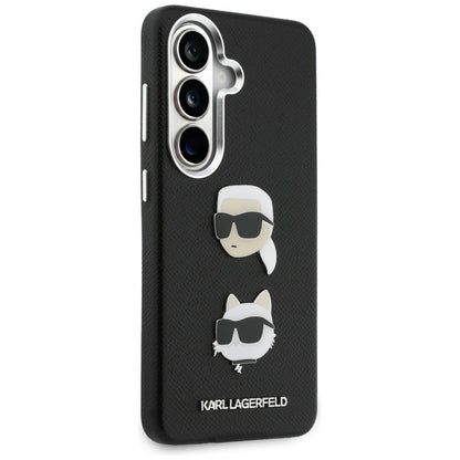 Case for Samsung Galaxy S26 S942, Karl Lagerfeld, Saffiano Karl & Choupette's Head Pin, Black
