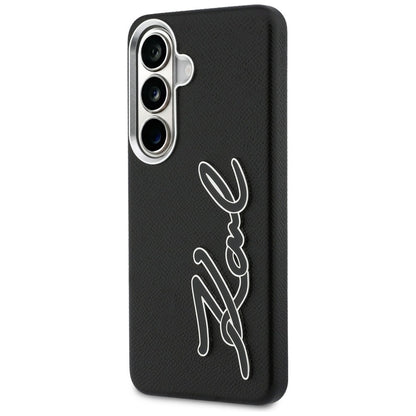 Étui pour Samsung Galaxy S26 S942, Karl Lagerfeld, Logo Signature en Résine, Noir