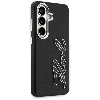 Étui pour Samsung Galaxy S26 S942, Karl Lagerfeld, Logo Signature en Résine, Noir