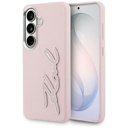 Hülle für Samsung Galaxy S26 S942, Karl Lagerfeld, Signature Resin Logo, Rosa