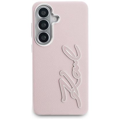 Hülle für Samsung Galaxy S26 S942, Karl Lagerfeld, Signature Resin Logo, Rosa