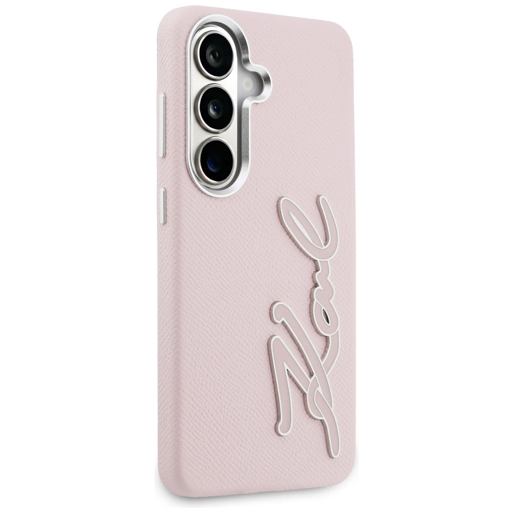 Hülle für Samsung Galaxy S26 S942, Karl Lagerfeld, Signature Resin Logo, Rosa