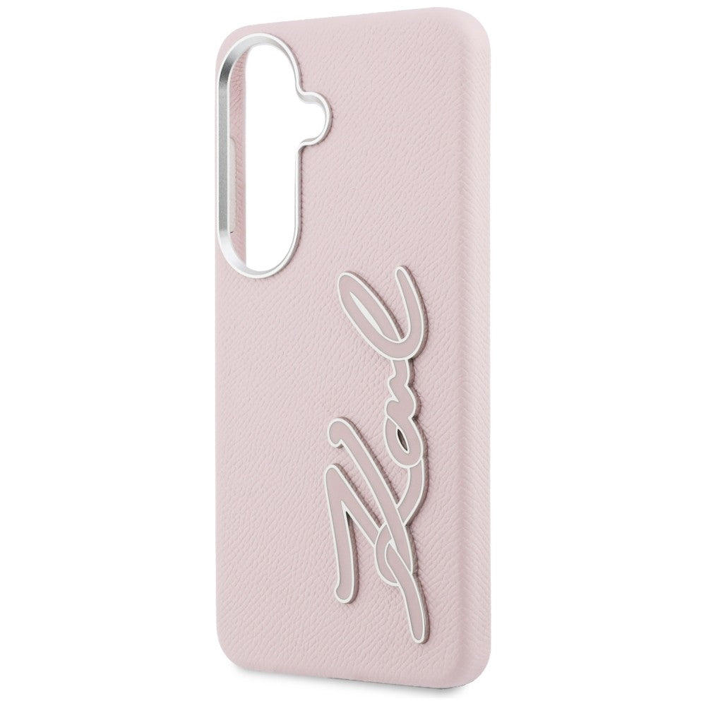 Hülle für Samsung Galaxy S26 S942, Karl Lagerfeld, Signature Resin Logo, Rosa