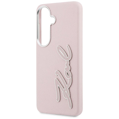 Hülle für Samsung Galaxy S26 S942, Karl Lagerfeld, Signature Resin Logo, Rosa