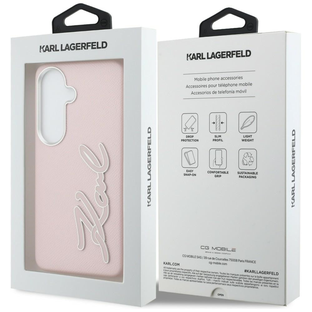 Hülle für Samsung Galaxy S26 S942, Karl Lagerfeld, Signature Resin Logo, Rosa