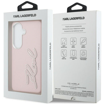 Hülle für Samsung Galaxy S26 S942, Karl Lagerfeld, Signature Resin Logo, Rosa