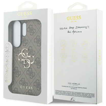 Étui pour Samsung Galaxy S26 Ultra S948, Guess, 4G Big Logo, Marron