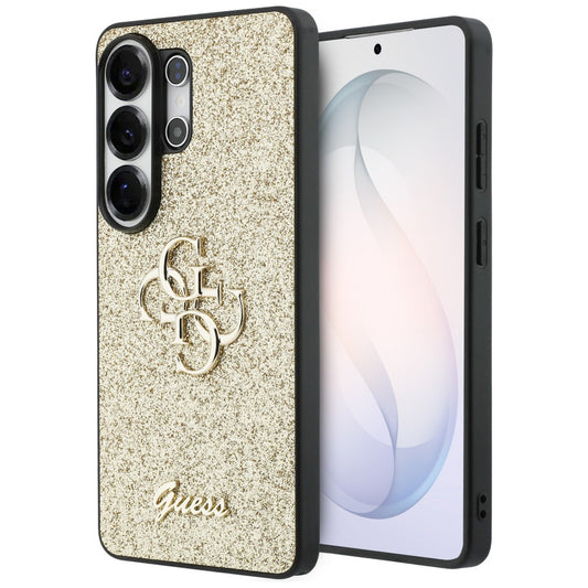 Case for Samsung Galaxy S26 Ultra S948, Guess, Fixed Glitter Big 4G Metal Frame, Gold
