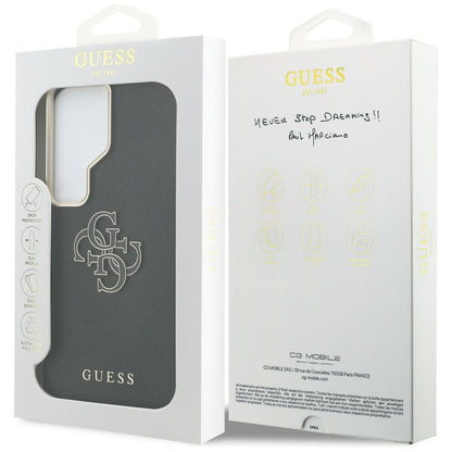 Étui pour Samsung Galaxy S26 Ultra S948, Guess, 4G Grained Big and Classic Logo, Noir
