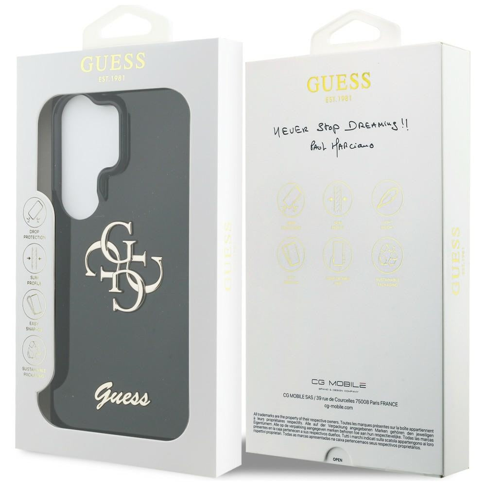Étui pour Samsung Galaxy S26 Ultra S948, Guess, IML Big Metal 4G Script, Noir