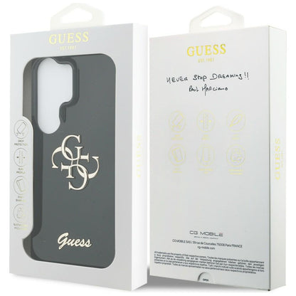 Étui pour Samsung Galaxy S26 Ultra S948, Guess, IML Big Metal 4G Script, Noir