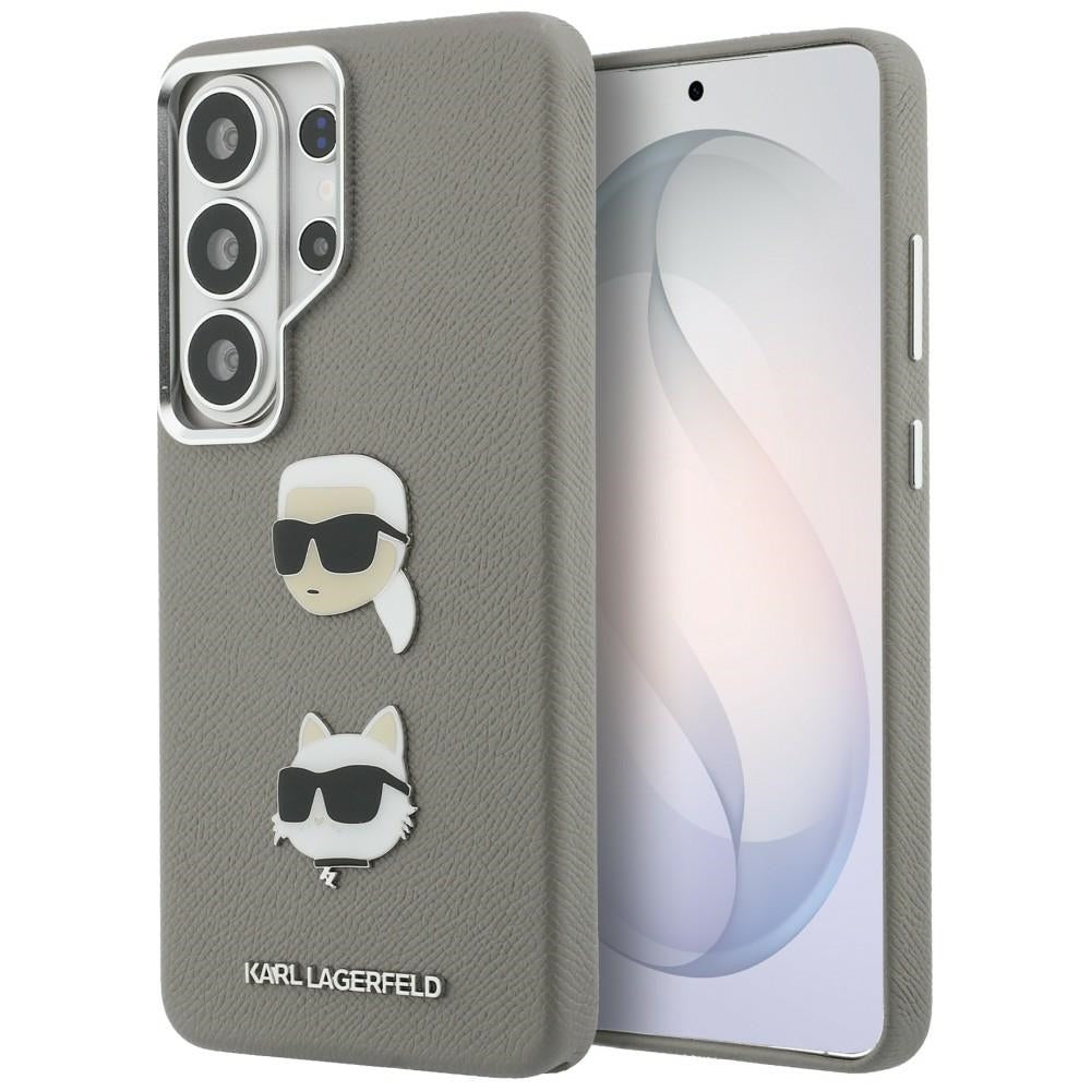 Hülle für Samsung Galaxy S26 Ultra S948, Karl Lagerfeld, Saffiano Karl & Choupette's Head Pin, Grau