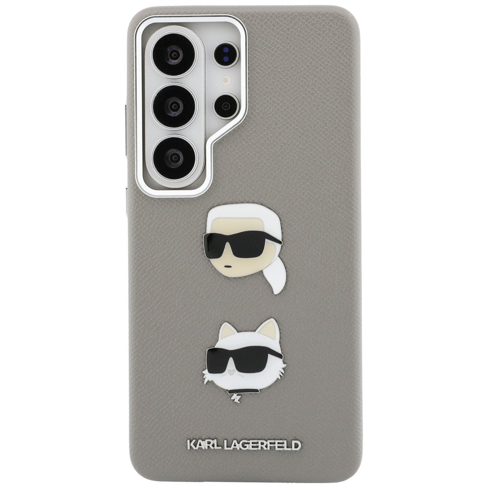 Hülle für Samsung Galaxy S26 Ultra S948, Karl Lagerfeld, Saffiano Karl & Choupette's Head Pin, Grau