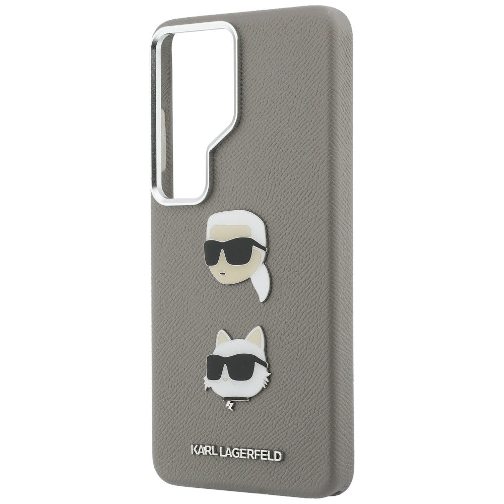 Hülle für Samsung Galaxy S26 Ultra S948, Karl Lagerfeld, Saffiano Karl & Choupette's Head Pin, Grau