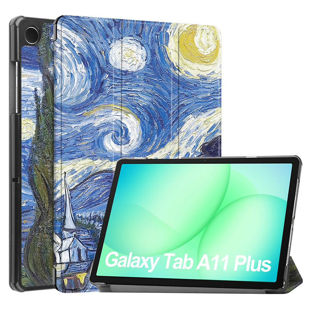 Coque pour Samsung Galaxy Tab A11+ / Tab A9+, Techsuit, FoldPro Starry Night, Multicolore