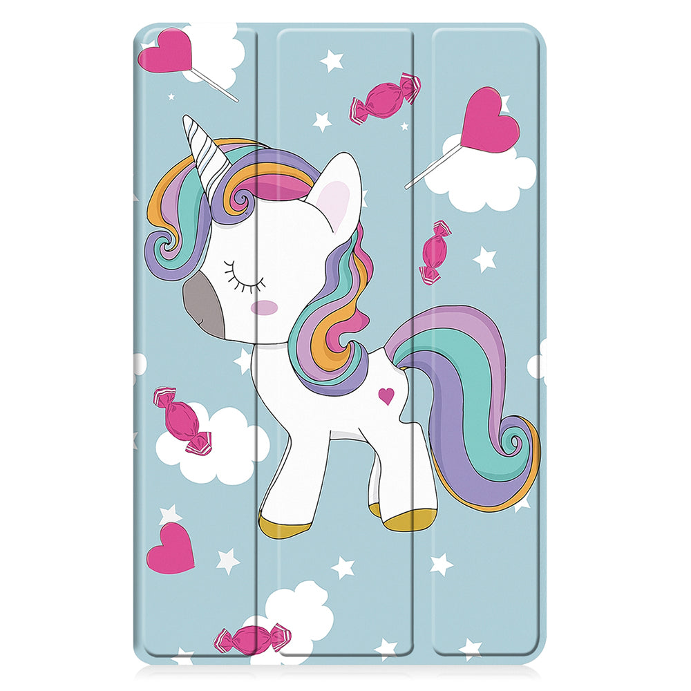 Hülle für Samsung Galaxy Tab A9+, Techsuit, FoldPro Unicorn, Mehrfarbig