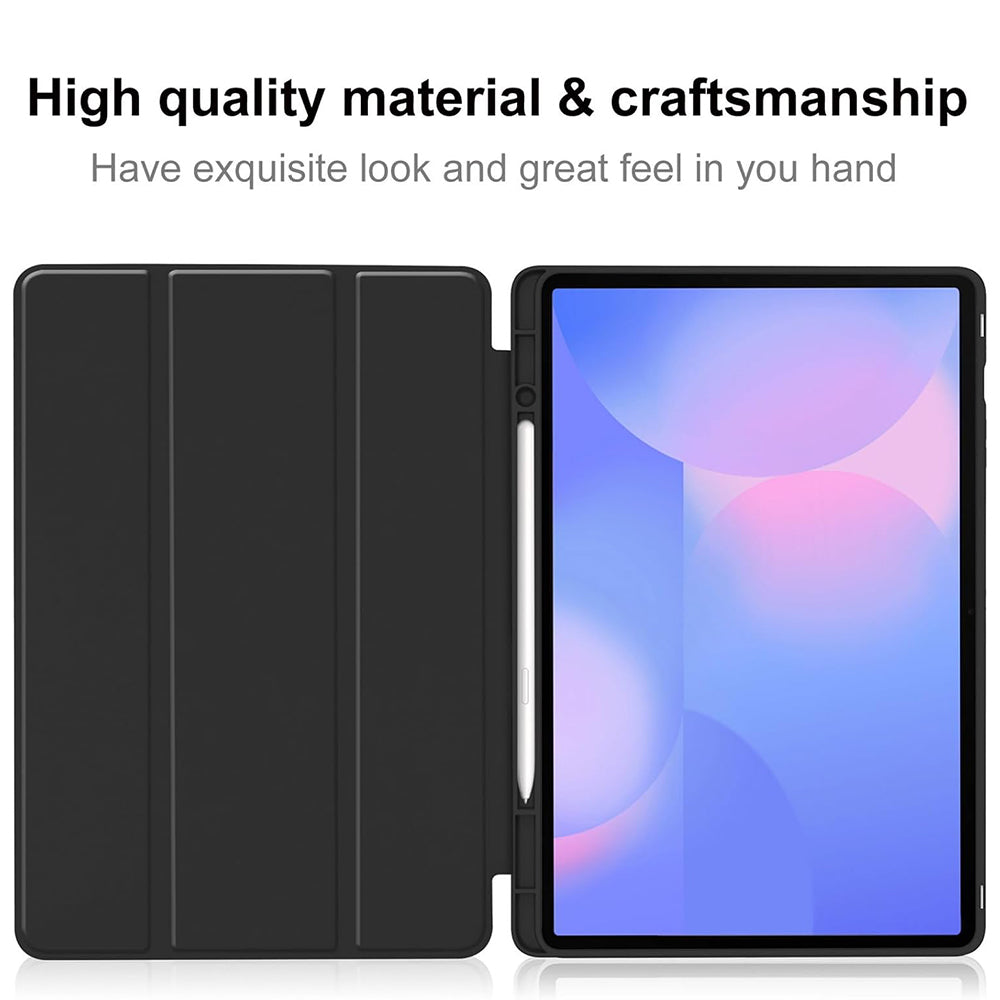 Hülle für Samsung Galaxy Tab S10 FE+, Techsuit, Flex Trifold, Schwarz