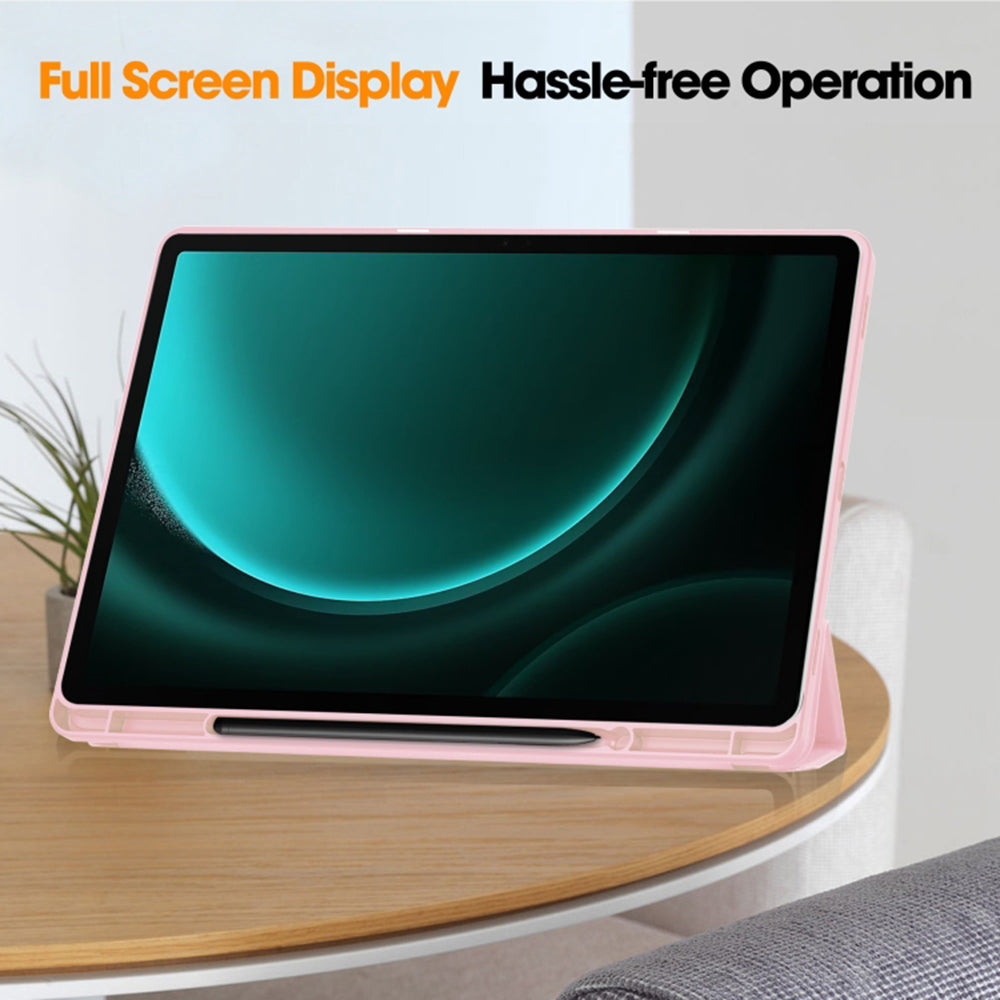 Case for Samsung Galaxy Tab S10+ / Tab S9 FE+ / Tab S9+, Techsuit, Flex Trifold, Pink