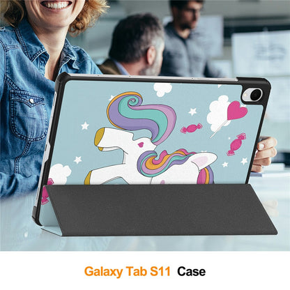 Hülle für Samsung Galaxy Tab S11, Techsuit, FoldPro Unicorn, Mehrfarbig
