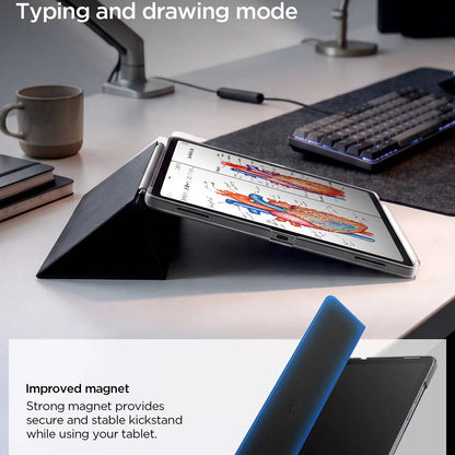 Hülle für Samsung Galaxy Tab S12 Plus, Spigen, Liquid Air Folio, Schwarz ACS11828