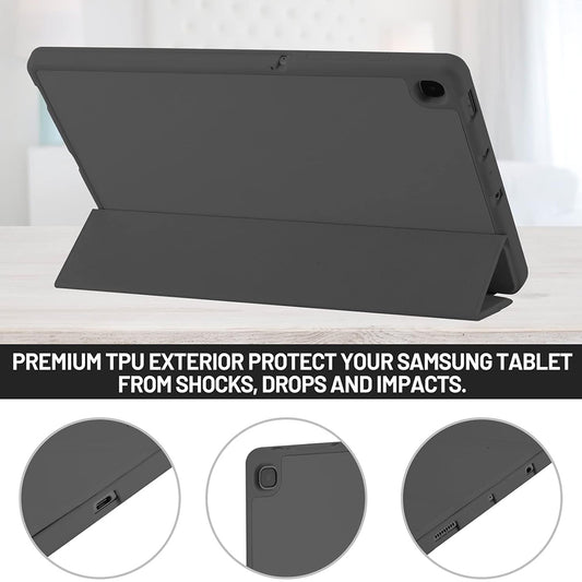 Housse pour Samsung Galaxy Tab S6 Lite (2024) / Tab S6 Lite (2022) / Tab S6 Lite (2020), Techsuit, Flex Trifold, Noire