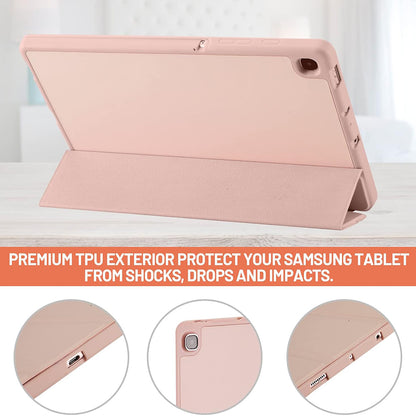 Housse pour Samsung Galaxy Tab S6 Lite (2024) / Tab S6 Lite (2022) / Tab S6 Lite (2020), Techsuit, Flex Trifold, Rose