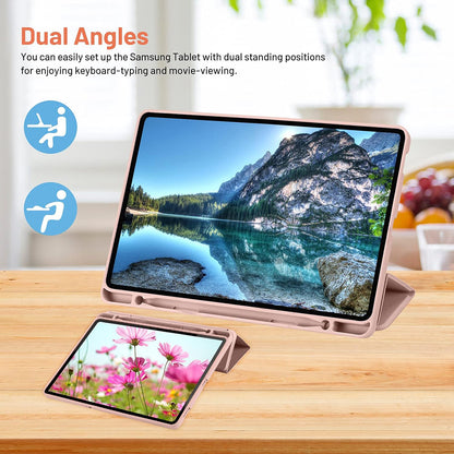 Housse pour Samsung Galaxy Tab S6 Lite (2024) / Tab S6 Lite (2022) / Tab S6 Lite (2020), Techsuit, Flex Trifold, Rose
